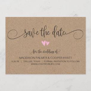 Kraft Rustikale Herzen Save the Date