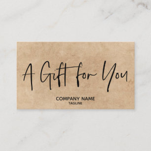 Kraft Simple & Modern Business Geschenkgutschein Visitenkarte