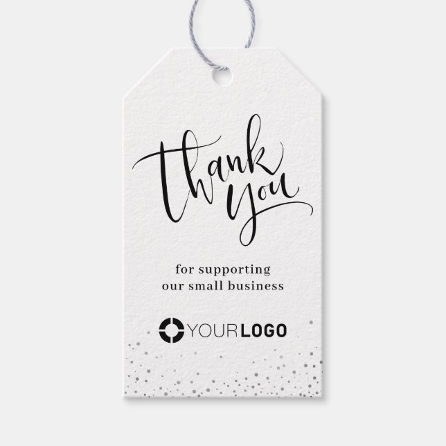 Kraft simple Modern calligraphy business Vielen Da Geschenkanhänger (Vorderseite)