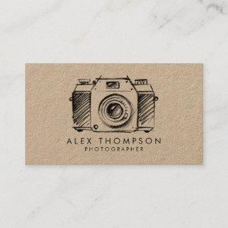 Kraft Sketch Camera Fotograf Business Card Visitenkarte
