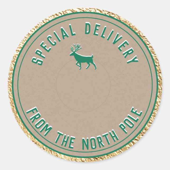 Kraft Sonderlieferung aus dem Nordpol Gold Cl Runder Aufkleber (Vorderseite)