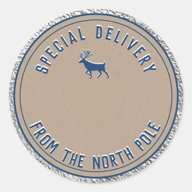 Kraft Sonderlieferung aus dem Nordpol-Silber Runder Aufkleber (Vorderseite)