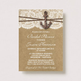 Kraft-, Spitz- und Nautical Anchor Beach Brautpart Einladung