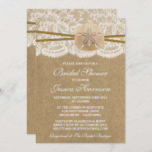 Kraft-, Spitz- und SandDollar Beach Brautparty Einladung