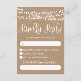 Kraft-Spitzen- und Lichterketten RSVP-Hochzeit RSVP Karte