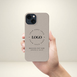 Kraft Style Business Custom Logo & Text Rustic iPh iPhone 13 Hülle