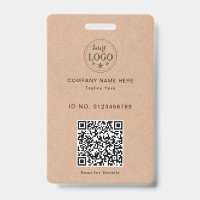 Kraft Style ID Ausweis – Logo & scannbarer QR