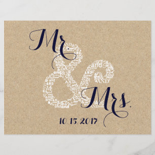 Kraft Sunflower Bride Wedding Program Flyer