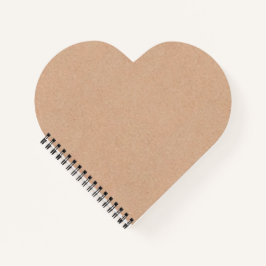 Kraft Texture Heart Shaped Spiral Bound Notebook Notizbuch