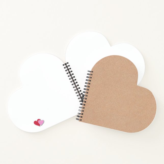 Kraft Texture Heart Shaped Spiral Bound Notebook Notizbuch (Innenseite)