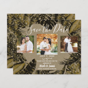 Kraft Tropical Palm Blätter Hochzeitstag speichern