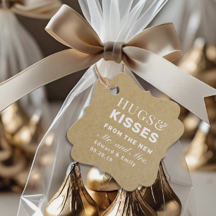 Kraft Umarmungen und Küsse Hochzeits-Schokolade Geschenkanhänger
