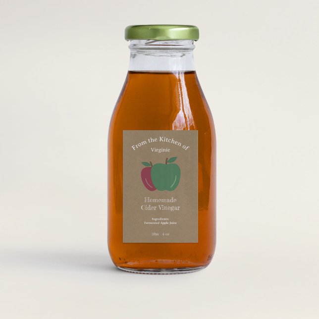 Kraft- und Rustikales Apfelwein-Cider-Vinegar-Flas Weinetikett (Kraft & Rustic Apple Cider Vinegar Bottle Label)