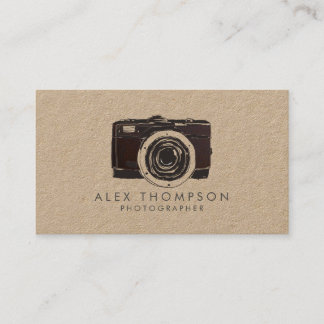 Kraft Vintag Camera Fotograf Business Cards Visitenkarte