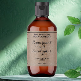 Kraft w lockiger Text Kosmetikflaschenetikett