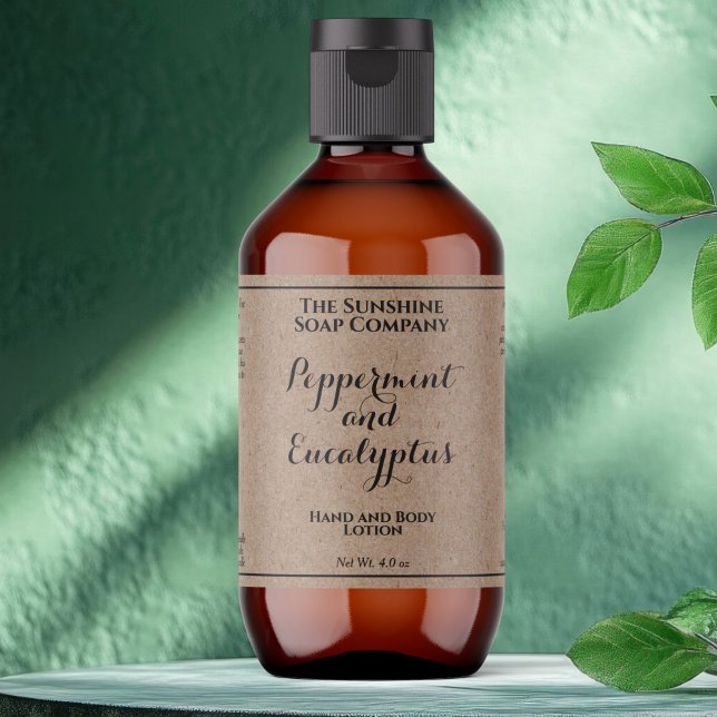 Kraft w lockiger Text Kosmetikflaschenetikett (Von Creator hochgeladen)