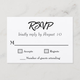 Kraft Wedding Script RSVP Karten