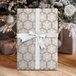 Kraft Weiße Schneeflocken Weihnachten Geschenkpapier