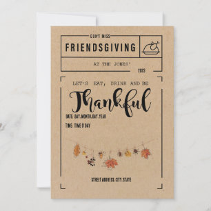 Kraft/White Friendsgiving Einladung
