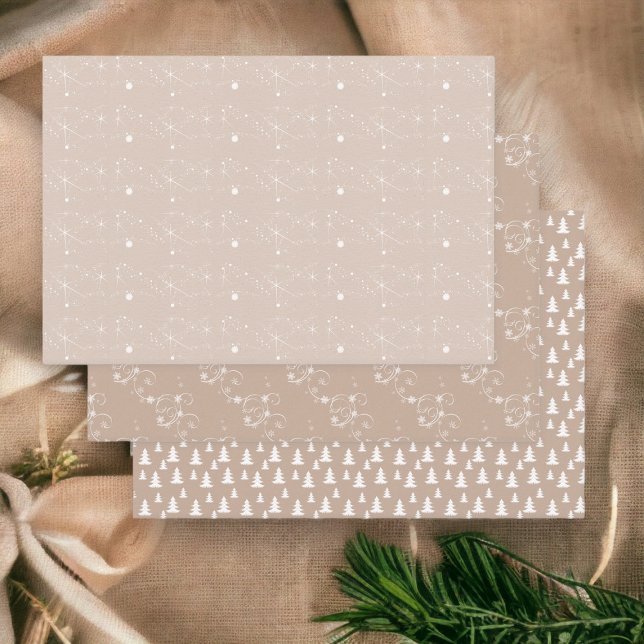 Kraft Winter White Christmas Elegant Wrapping Pape Geschenkpapier Set (Von Creator hochgeladen)