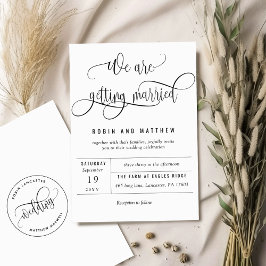 Kraft wir werden heiraten moderne rustikale Hochze Einladung