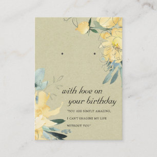 KRAFT YELLOW BIRTHDAY FREUND EARRING DISPLAKARTE PLATZKARTE