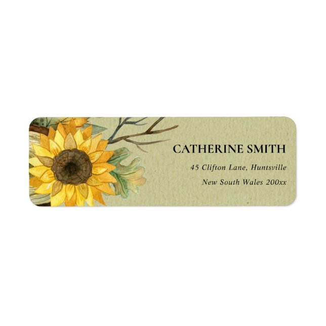 KRAFT YELLOW SUNFLOWER WASSERCOLOR-FLUSSADRESSE (Vorne)