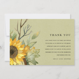 KRAFT YELLOW SUNFLOWER WASSERCOLOR FLUSSBREITE DANKESKARTE