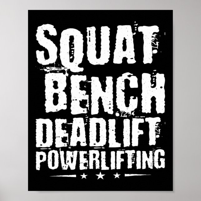 Kraftanhebung auf der Squat Bench Deadlift Poster (Vorne)