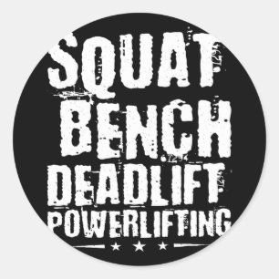 Kraftanhebung auf der Squat Bench Deadlift Runder Aufkleber