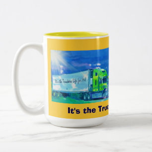 KRAFTFAHRZEUGE BIG-RIG-LKW-HALTUNG KAFFEMUGS ZWEIFARBIGE TASSE
