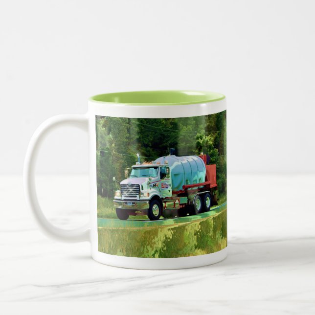 KRAFTFAHRZEUGE BIG-RIG-LKW-HALTUNG KAFFEMUGS ZWEIFARBIGE TASSE (Links)