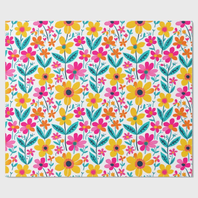 Kräftige Blüte Geschenkpapier (Flach)