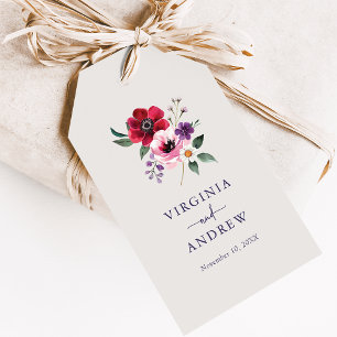 Kräftige Farbige Blütenmuster Geschenkanhänger