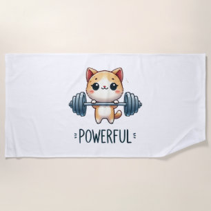 Kräftige Katzensteigung, Niedliche Gym Kitty Art Strandtuch