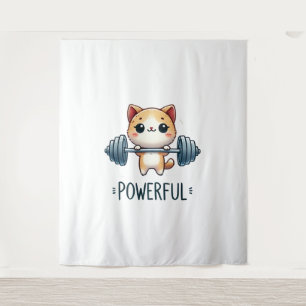 Kräftige Katzensteigung, Niedliche Gym Kitty Art Wandteppich