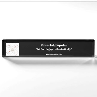 Kräftige/Populäre schwarze Acryl-Schreibtischtafel Namensplakette