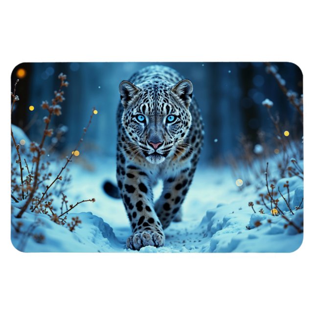 Kräftige Raubtiere schneebedeckte Kälte Magnet (Horizontal)