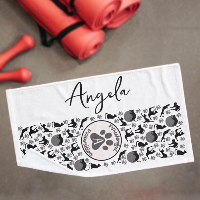 Kräftiges Positionsträuben Cat Yoga Handtuch (Von Creator hochgeladen)