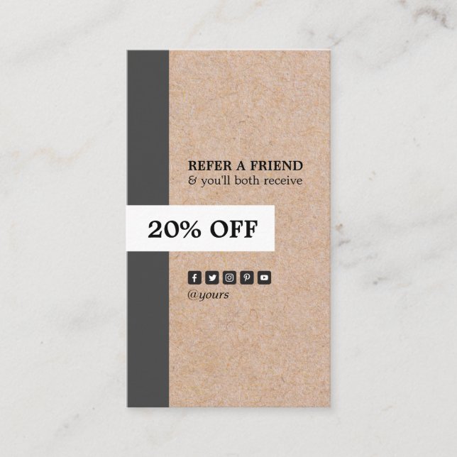 Kraftpapier druckte visitenkarte (Vorderseite)