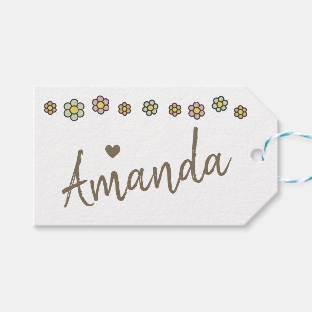 Kraftpapier Einfache Schlichte handgefertigte Gesc Geschenkanhänger (Vorderseite (Horizontal))