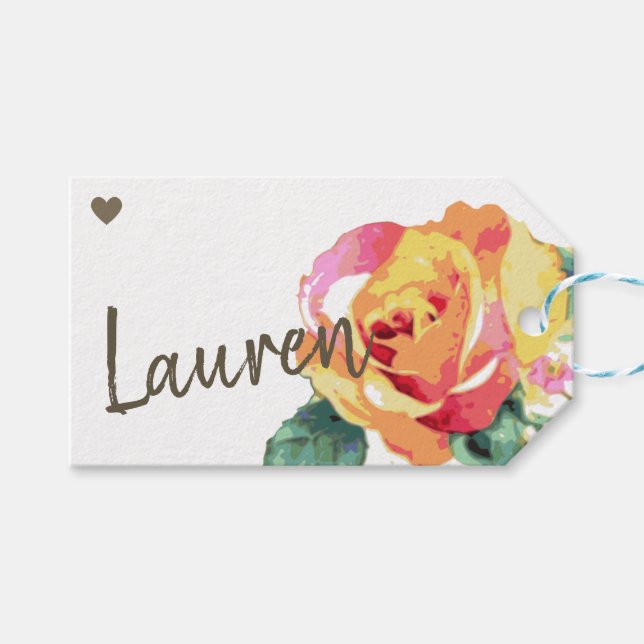 Kraftpapier Einfache Schlichte handgefertigte Gesc Geschenkanhänger (Vorderseite (Horizontal))