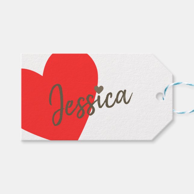 Kraftpapier Einfache Schlichte handgefertigte Gesc Geschenkanhänger (Vorderseite (Horizontal))