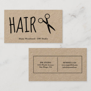 Kraftpapier Friseure Visitenkarte