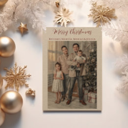 Kraftpapier Frohe Weihnachten Familienfoto