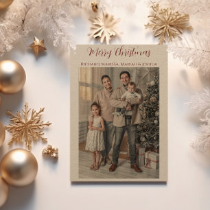 Kraftpapier Frohe Weihnachten Familienfoto