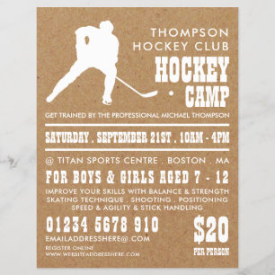 Kraftpapier, Hockey Camp Werbe-Flyer Flyer