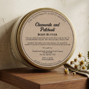 Kraftpapier Kosmetik Körperbutterglas Etikett Runder Aufkleber