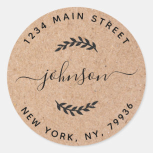 Kraftpapier kreieren Ihre eigene runde Rücksendead Runder Aufkleber