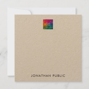 Kraftpapier Laden Sie hier Ihr eigenes Firmenlogo  Mitteilungskarte